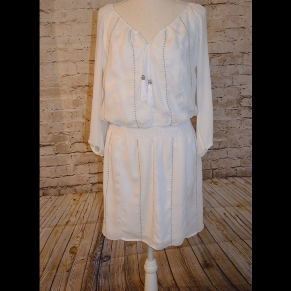White House/Black Market Dress w/ silver accents.